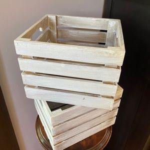 Pair of white washed small wooden crates